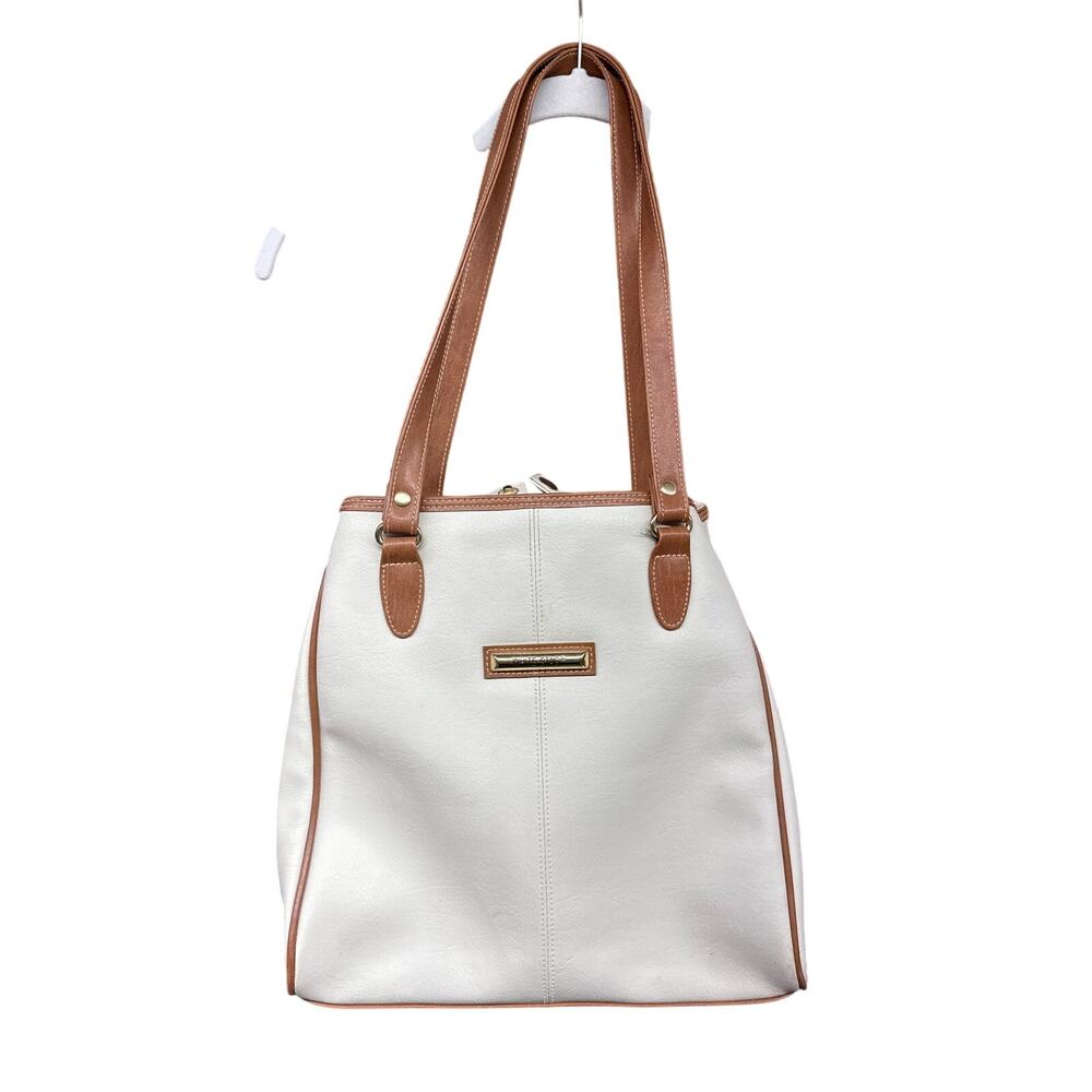 90s Quiet Luxury White Stag Leather Bucket Bag Y2K Girly Minimalism